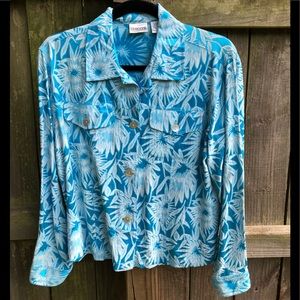 Chico’s Blue Button up Jacket.